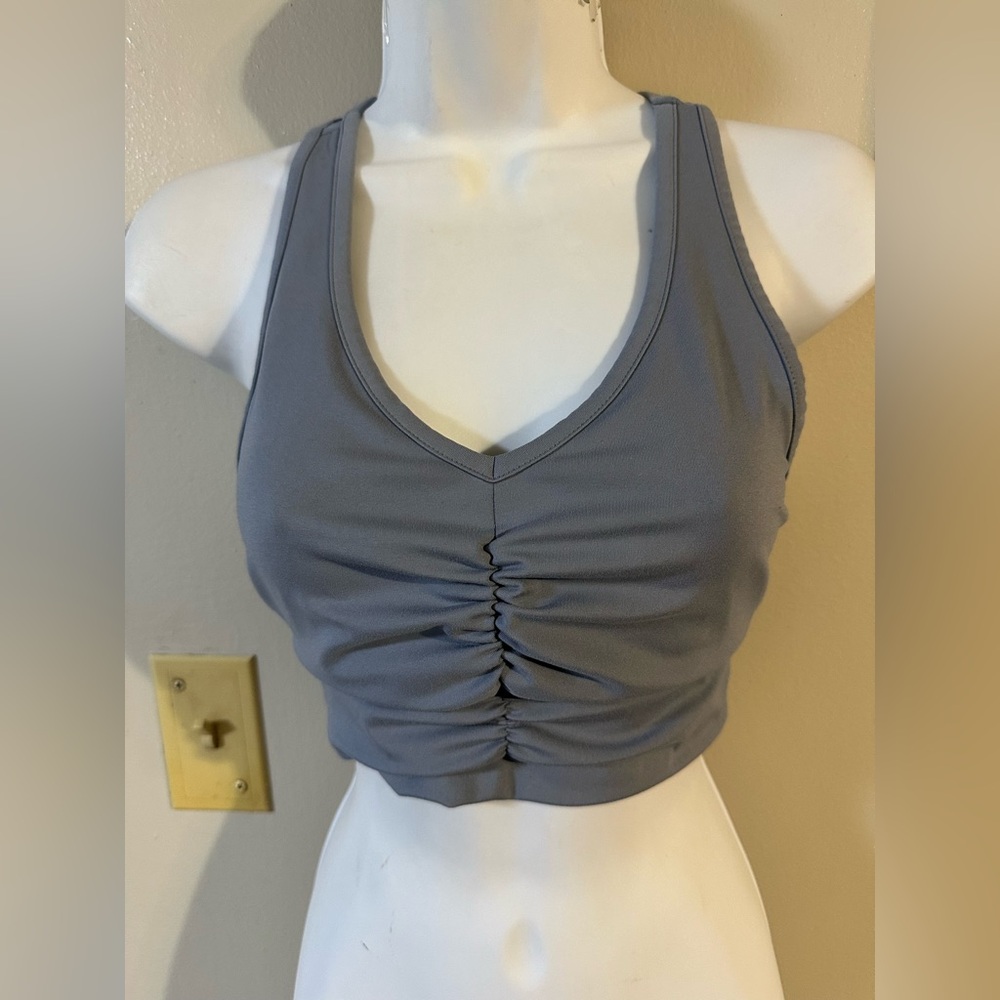 Gray Ruched Crop Top